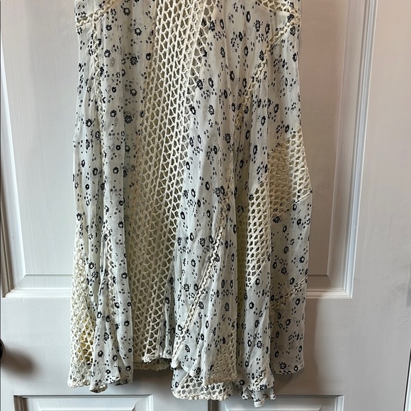 Anthropologie Floreat Micro Floral & Crochet Sheer Fit & Flare Midi Dress - Sz 2 - Picture 11 of 13